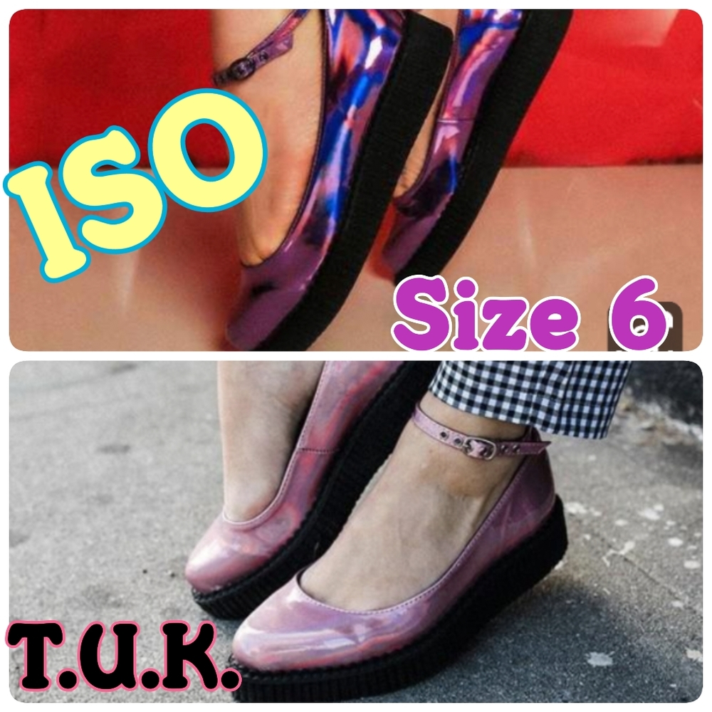 ISO TUK Lavender Pink Holographic Ballet Creepers